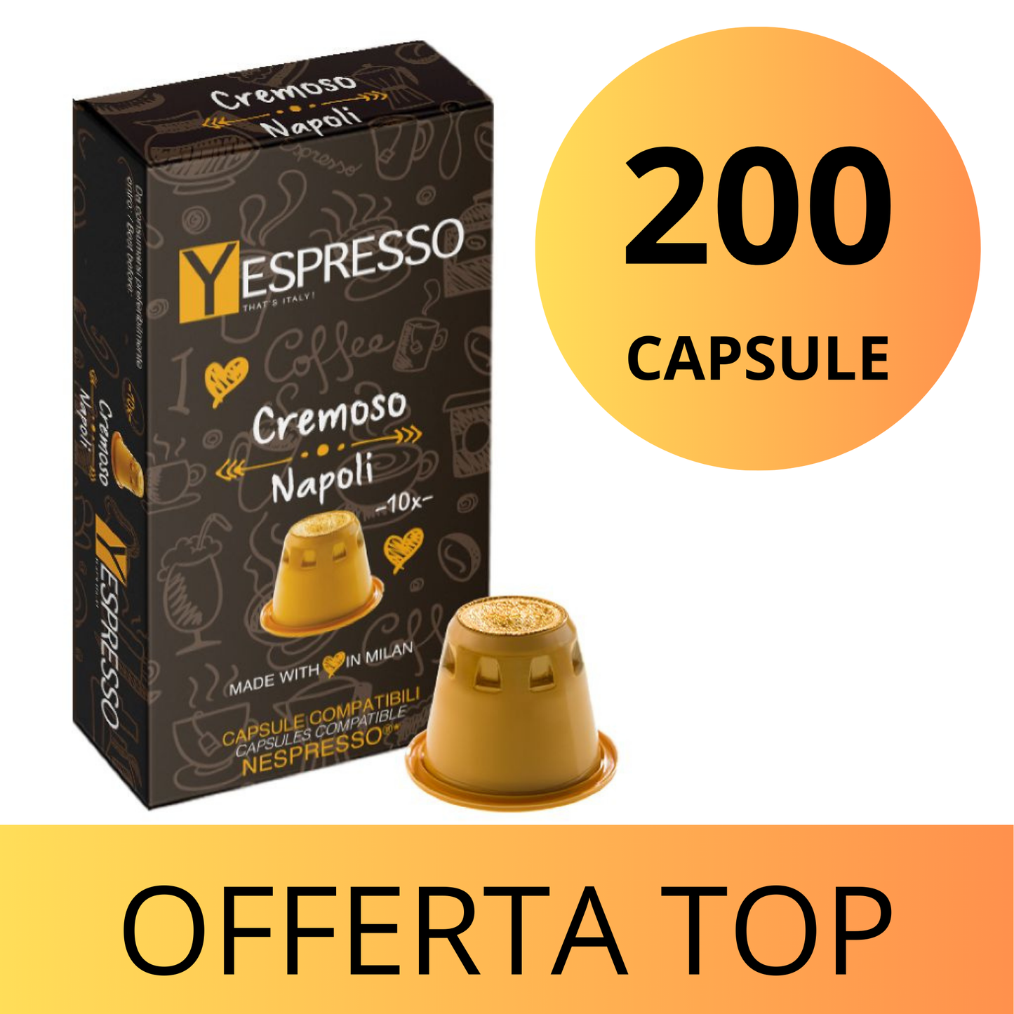 200 Capsule compatibili NESPRESSO - CREMOSO